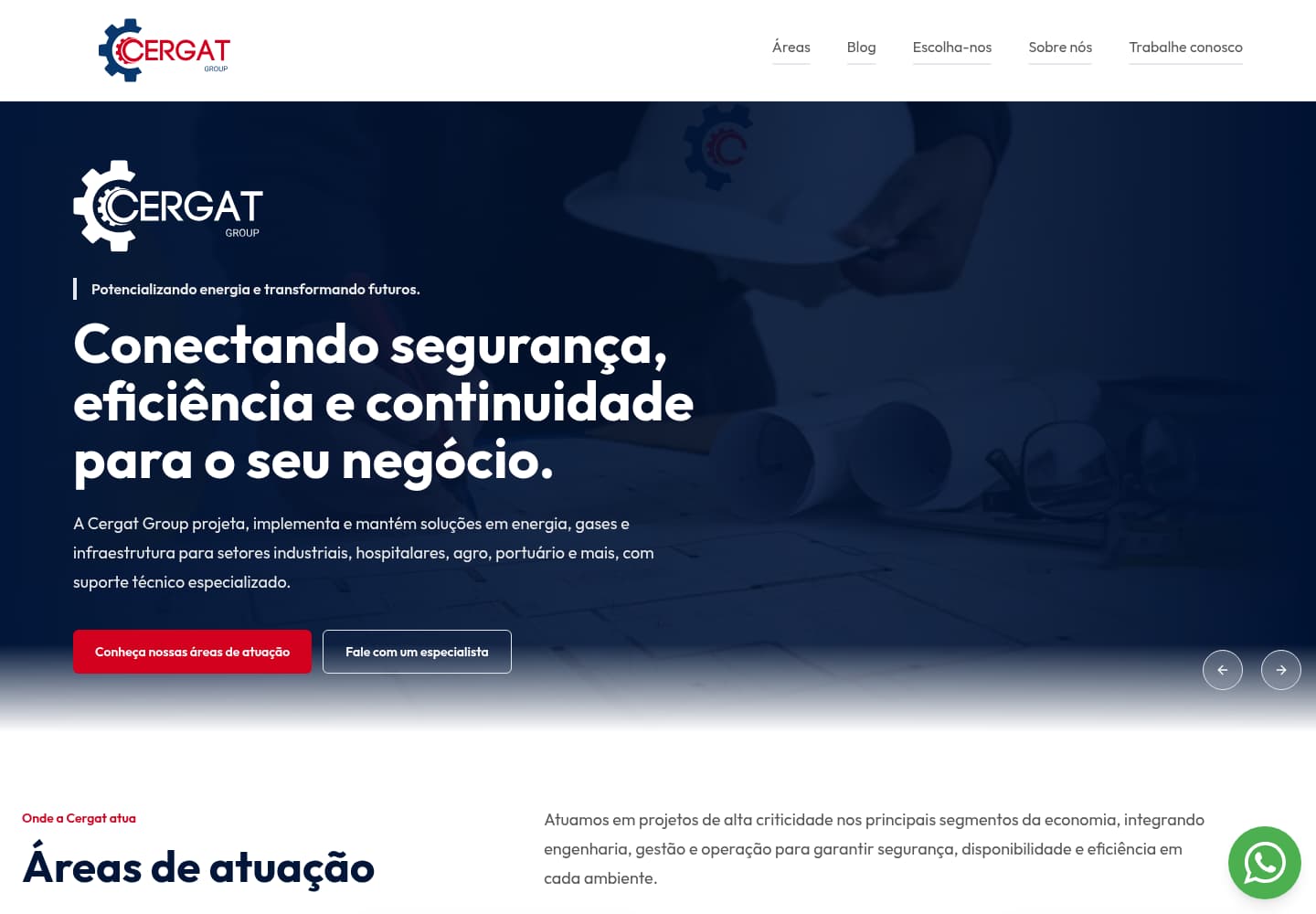 Captura do site público da Cergat Group